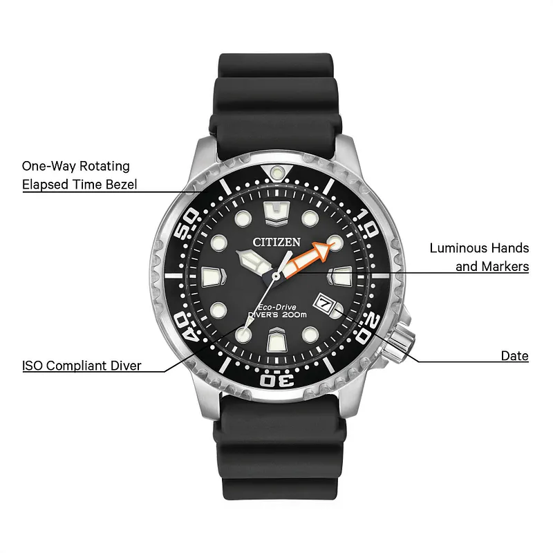 Promaster Diver Men s Eco Drive BN0150 28E Black Dial Watch CITIZEN